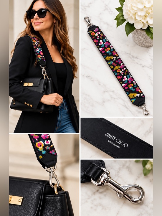 Jimmy Choo Handbags - JIMMY CHOO - Colorful Leopard Print Pony Bag Shoulder Strap